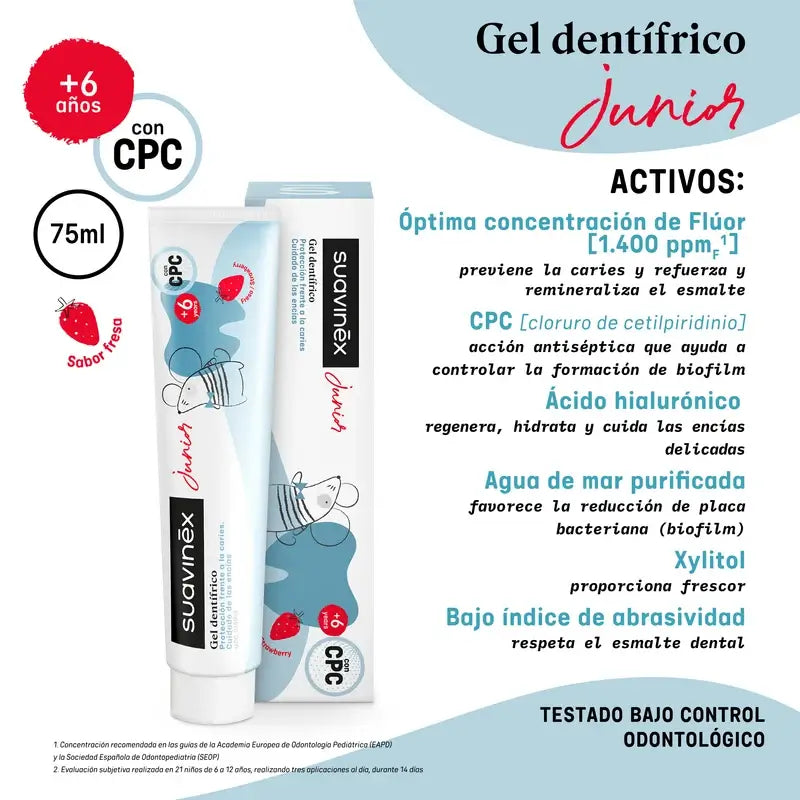 Suavinex Παιδική Οδοντόκρεμα σε Μορφή Τζελ, 75 ml