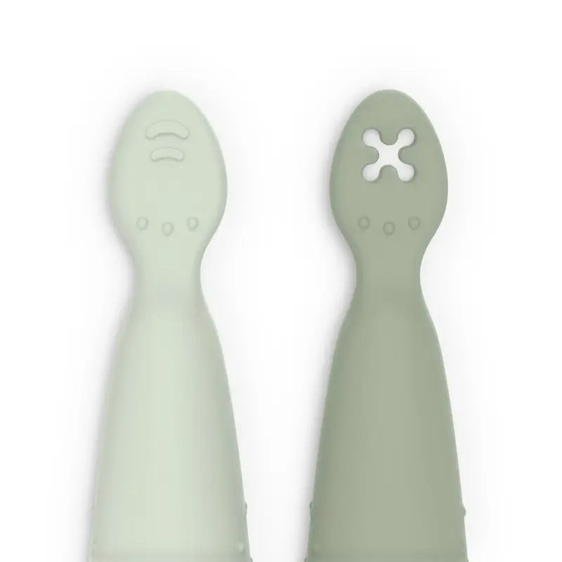 Suavinex Σετ 2 κουταλάκια σιλικόνης, +6 μηνών, πράσινο