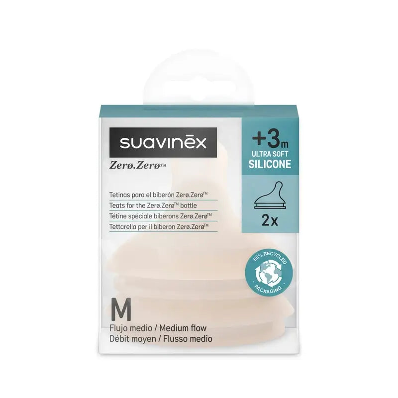 Suavinex Pack 2 Θηλές Zero Zero Μέτρια Ροή (M), +3 Μήνες, Light