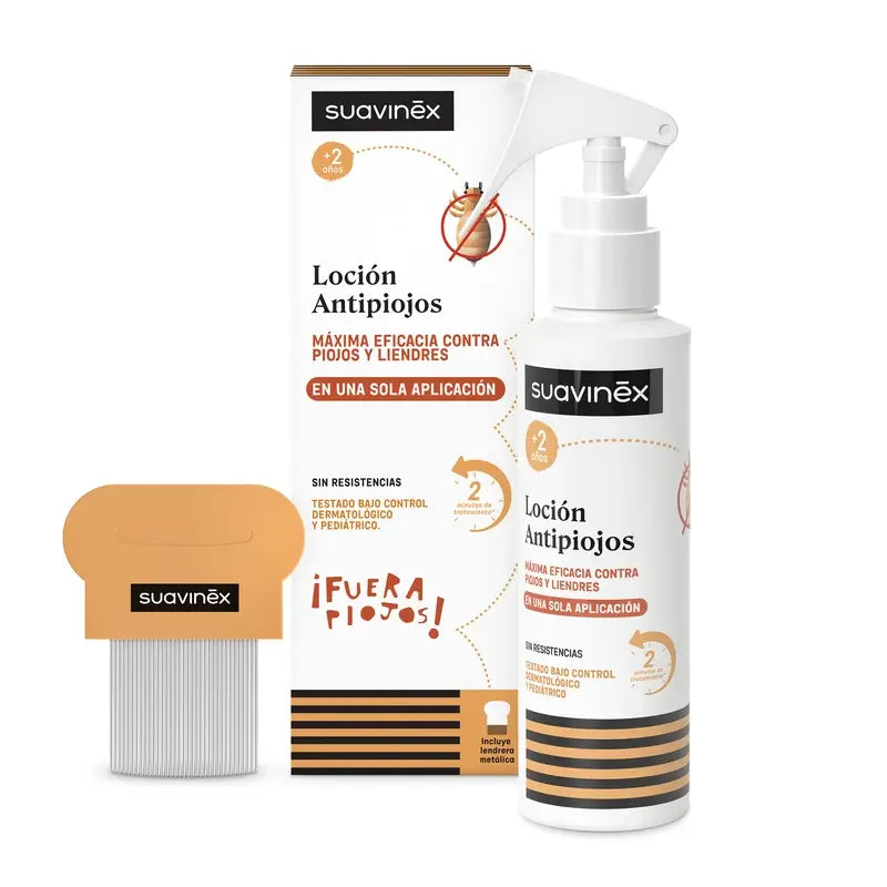 Suavinex Pack Λοσιόν κατά των ψειρών 125 ml + Χτένα για ψείρες, +2 ετών