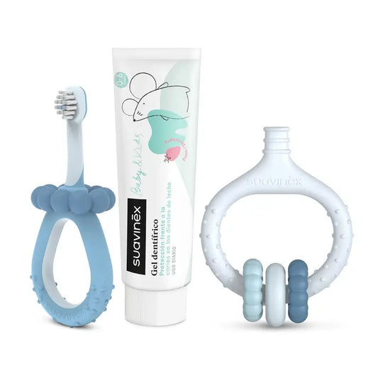 Suavinex Σετ για την αρχική φροντίδα των δοντιών +0 μηνών, Μπλε