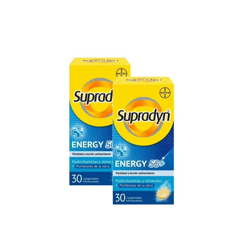 Supradyn Energy 50+ Βιταμίνες και Ενέργεια, Συσκευασία 2 x 30 αναβράζοντα δισκία