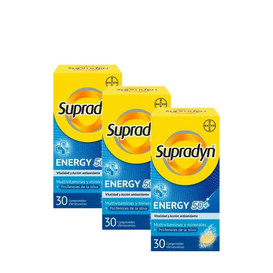 Supradyn Energy 50+ Βιταμίνες και Ενέργεια, Συσκευασία 3 x 30 αναβράζοντα δισκία
