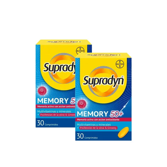 Supradyn Memory 50+ Βιταμίνες, Μέταλλα και Ενέργεια με Τζίνσενγκ, Συσκευασία 2 x 30 δισκία