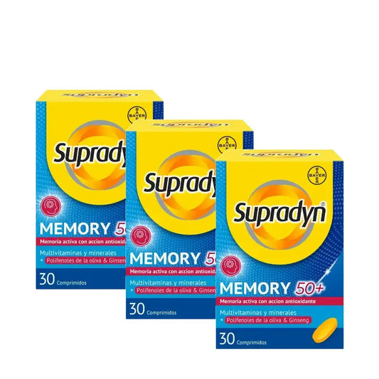 Supradyn Memory 50+ Βιταμίνες, μέταλλα και ενέργεια με τζίνσενγκ, συσκευασία 3 x 30 δισκία