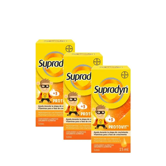 Supradyn Protovit Βιταμίνες και Μέταλλα για Παιδιά, Συσκευασία 3 x 15 ml