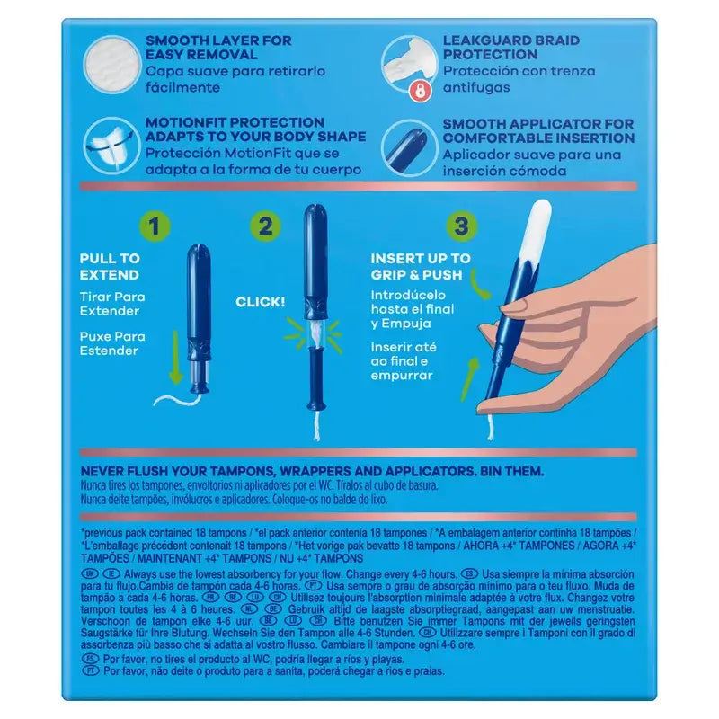 Tampax Pearl Compak Super Ταμπόν με εφαρμοστή, 20 τεμάχια
