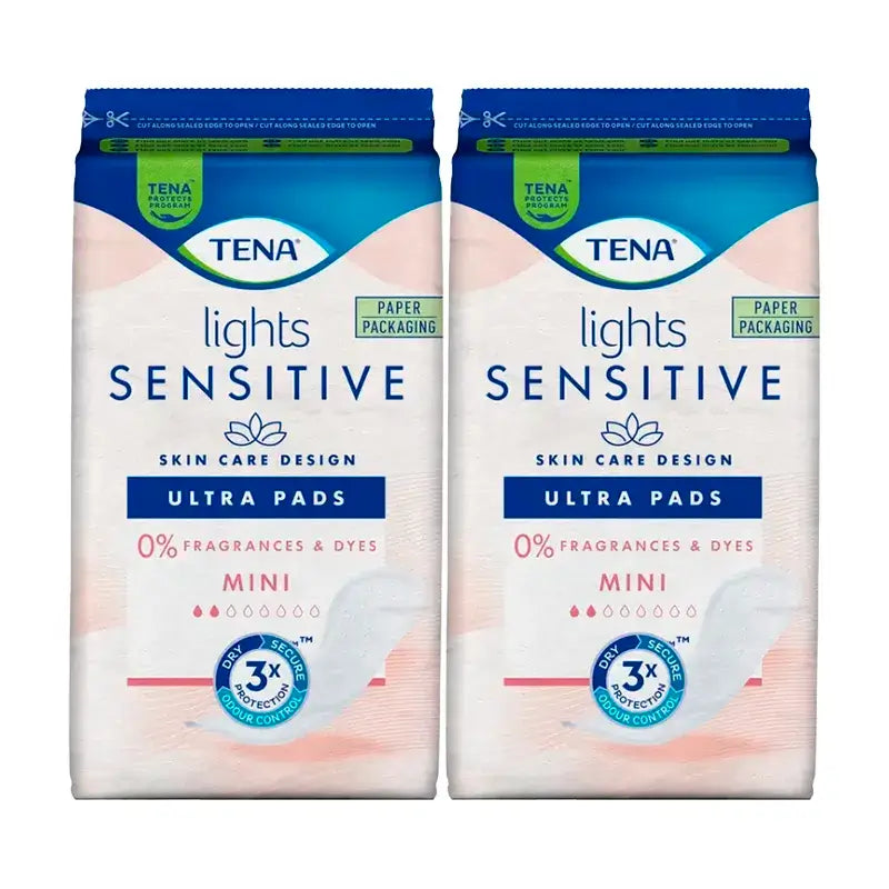 TENA Lights sensitive Mini Ultra 2 × 20 τεμάχια – συνιστάται για την εμμηνόπαυση