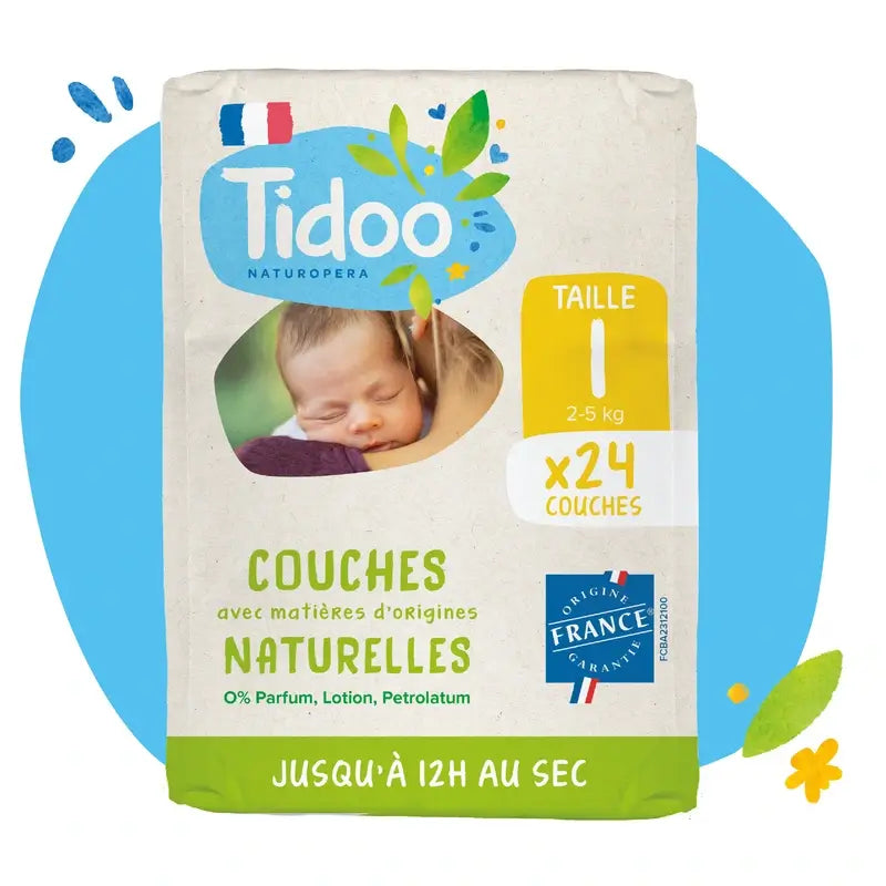 Tidoo Πάνες Μέγεθος 1 2/5 Kg Eco, 24 τεμάχια