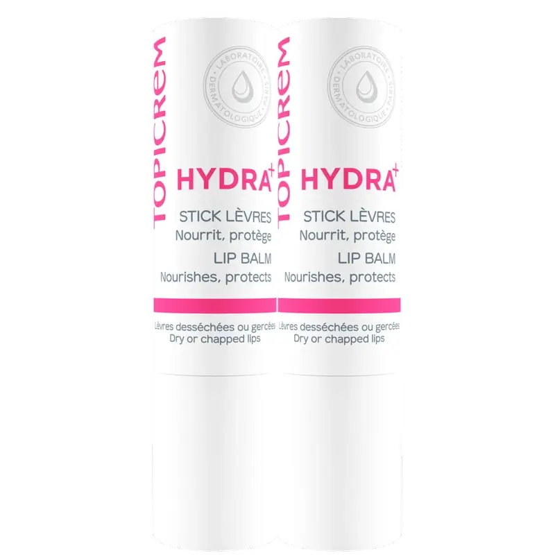 Topicrem Hydra+ Pack Dúo Υπερενυδατικό Βάλσαμο Χειλιών 4 G 2η μονάδα 50 % 