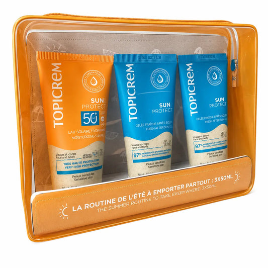 Topicrem Σετ περιποίησης Sun Protect Body Milk 50 ml + Aftersun 50 ml + Αφρόλουτρο 50 ml