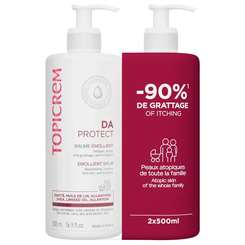 Topicrem Pack Dúo Da Protect Μαλακτικό Βάλσαμο 500 ml, 2ο τεμάχιο, 50 % 
