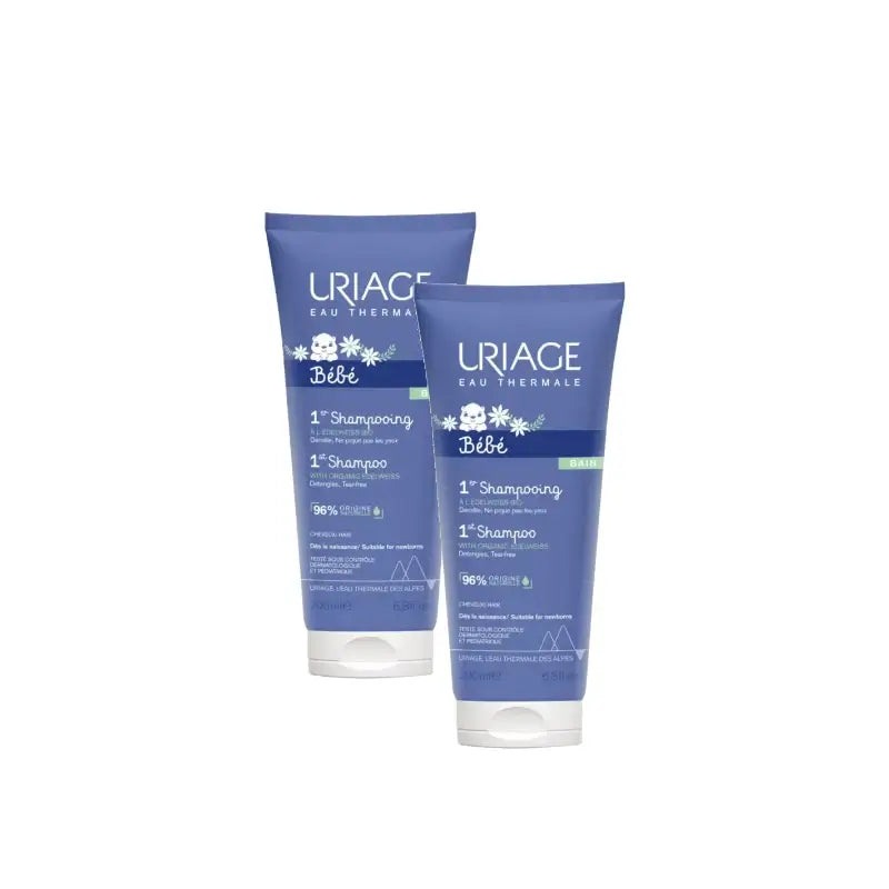 Uriage Bébé 1ο Σαμπουάν 200 ml, συσκευασία 2 τεμαχίων