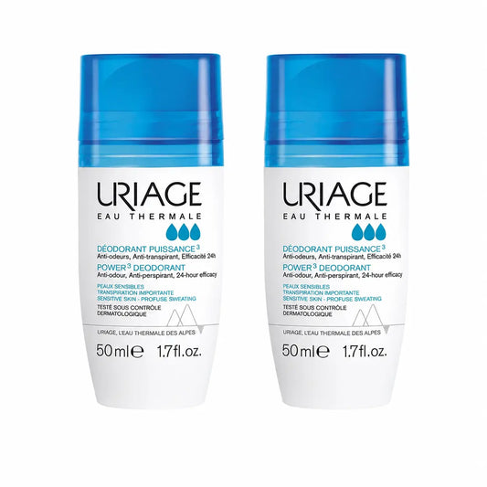 Uriage Αποσμητικό Triactivo 50 ml, αποτελεσματικότητα 24 ωρών, συσκευασία 2 τεμαχίων