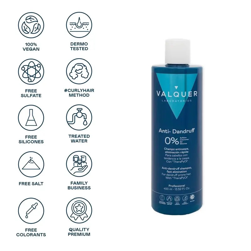 Valquer Hair Care Σαμπουάν κατά της πιτυρίδας, Γρήγορη εξάλειψη, 400 ml