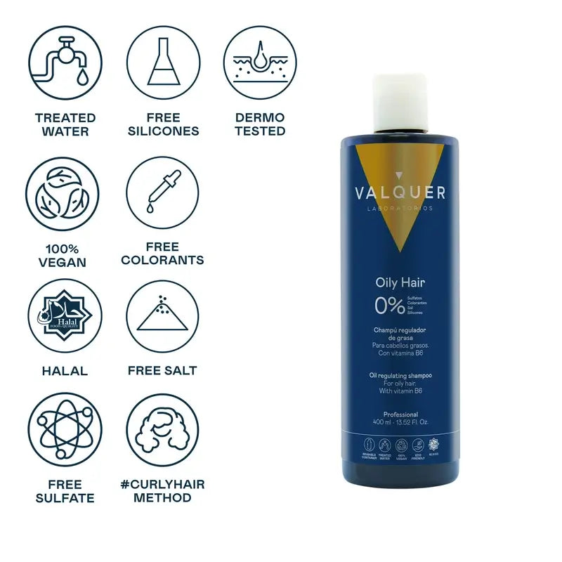 Valquer Hair Care Σαμπουάν για τον έλεγχο της λιπαρότητας, 400 ml