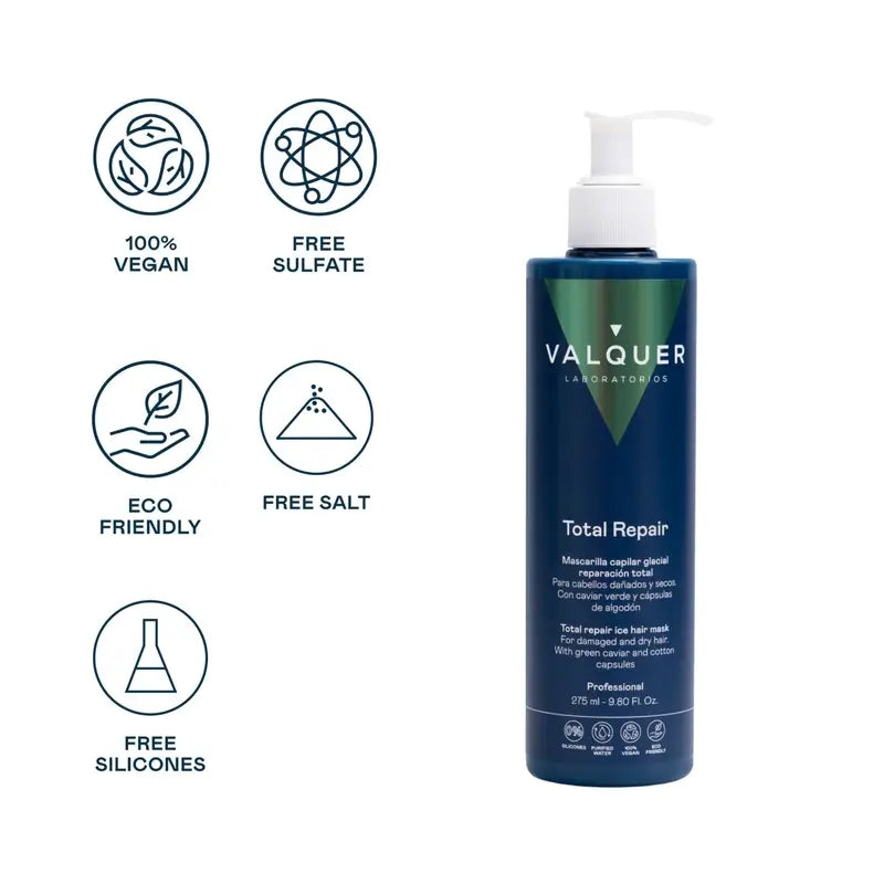 Valquer Hair Care Μάσκα μαλλιών Glacial για πλήρη αποκατάσταση, 275 ml