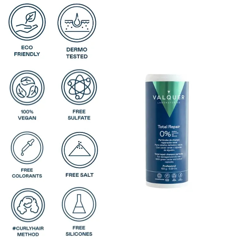 Valquer Hair Care Σωματίδια Σαμπουάν Total Repair, 150 γρ.