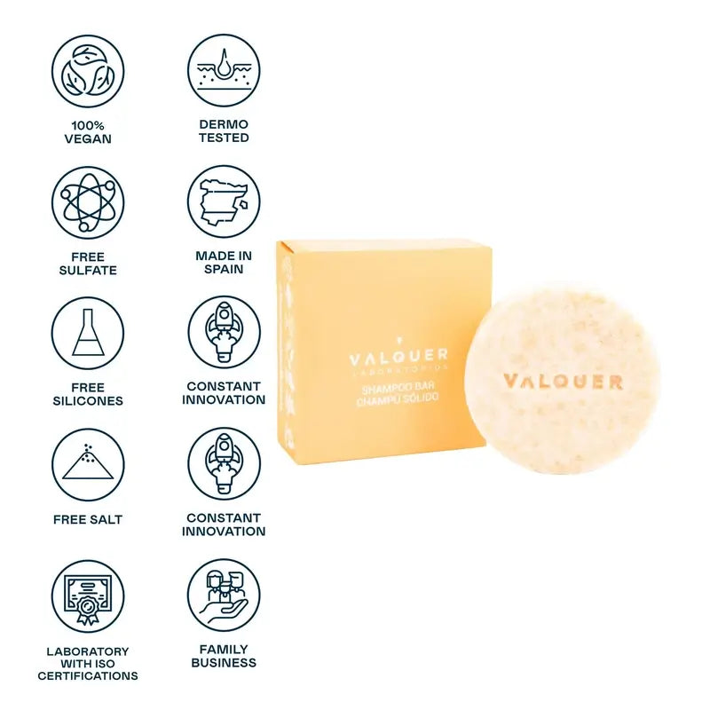 Valquer Hair Care Sunset Στερεό Σαμπουάν για Όλη την Οικογένεια, 50 γρ.