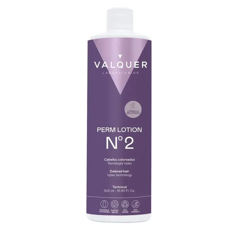 Valquer Υγρό για περμανάντ Νο. 2 (βαμμένα μαλλιά), 500 ml