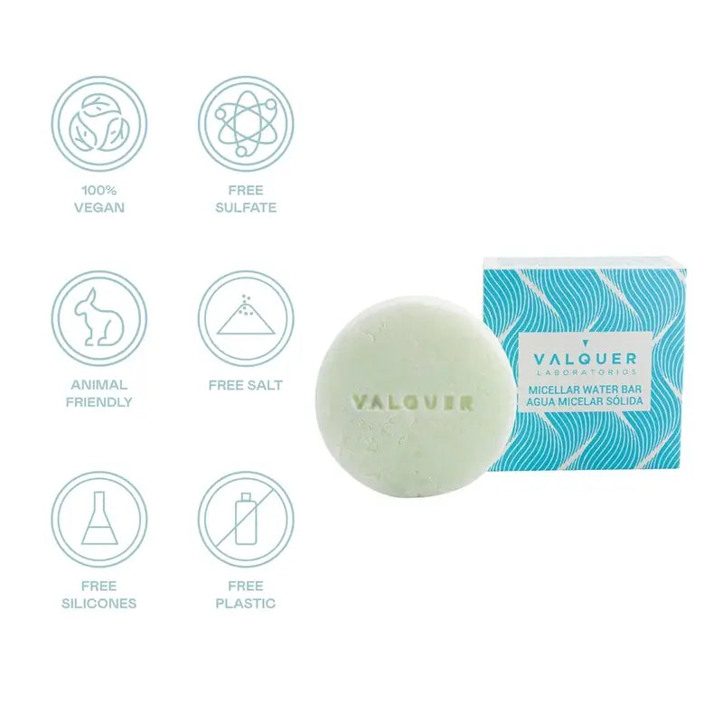 Valquer Skin Care Ice Στερεό Μικελικό Νερό για Όλους τους Τύπους Δέρματος, 50 γρ.