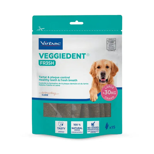 Virbac Veggiedent Fr3sh L, Οδοντικά σνακ για σκύλους μεγάλων φυλών