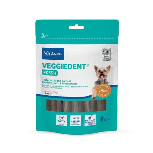 Virbac Veggiedent Fr3sh XS, Οδοντικά σνακ για σκύλους πολύ μικρών φυλών