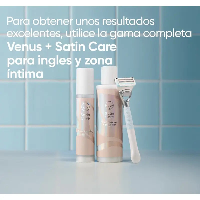 Venus Satin Care 2 σε 1 τζελ καθαρισμού + αποτρίχωσης ευαίσθητων περιοχών, 190 ml