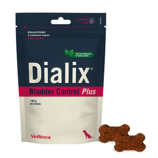 Vetnova Dialix Bladder Control Plus χωρίς ζωικά συστατικά, 60 μασώμενες ταμπλέτες