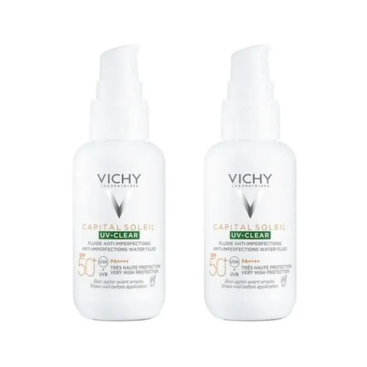 Vichy Capital Soleil UV Clear SPF50+ Αντι-ατέλειες Υγρό, 2×40 ml 