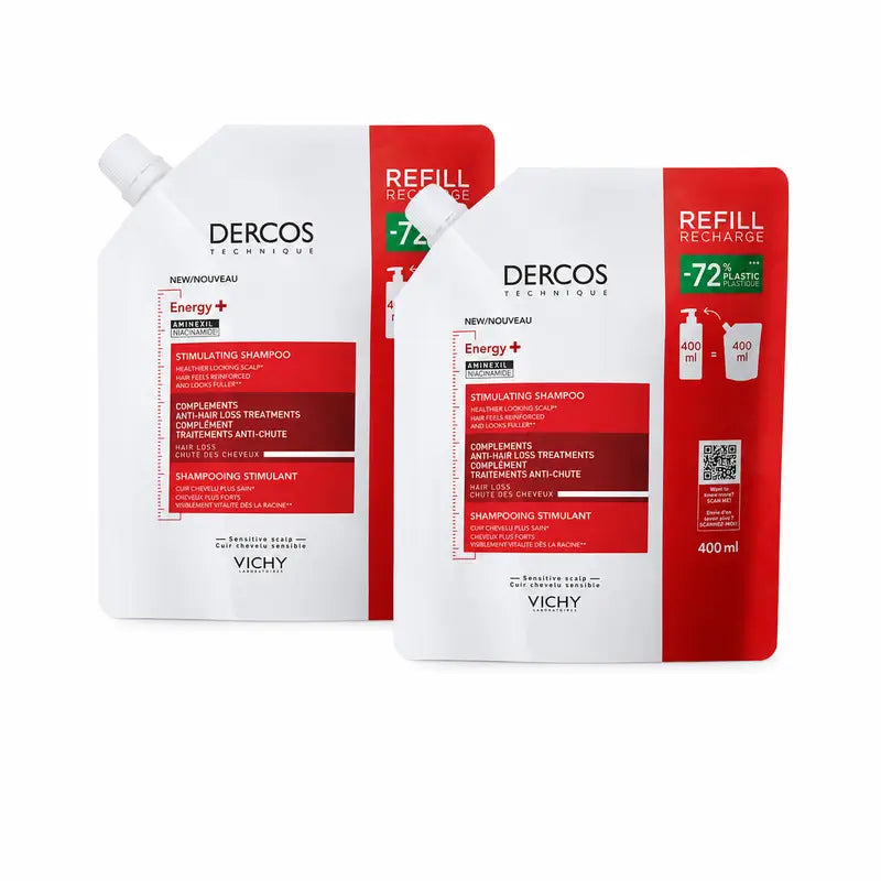 Σετ Vichy Dercos Σαμπουάν Ecorefill Energy+, 400 ml, x2