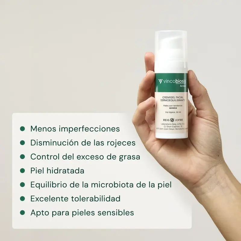 Vincobiosis Cremigel για το πρόσωπο, για την εξισορρόπηση του δέρματος, 50 ml