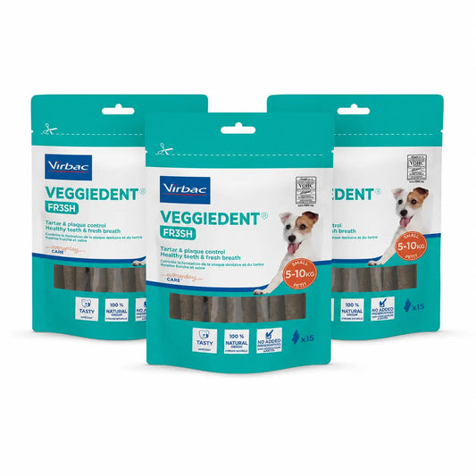 Virbac Veggiedent Fr3sh S, Οδοντικά Σνακ για Σκύλους Μικρών Φυλών, Συσκευασία 3 τεμαχίων