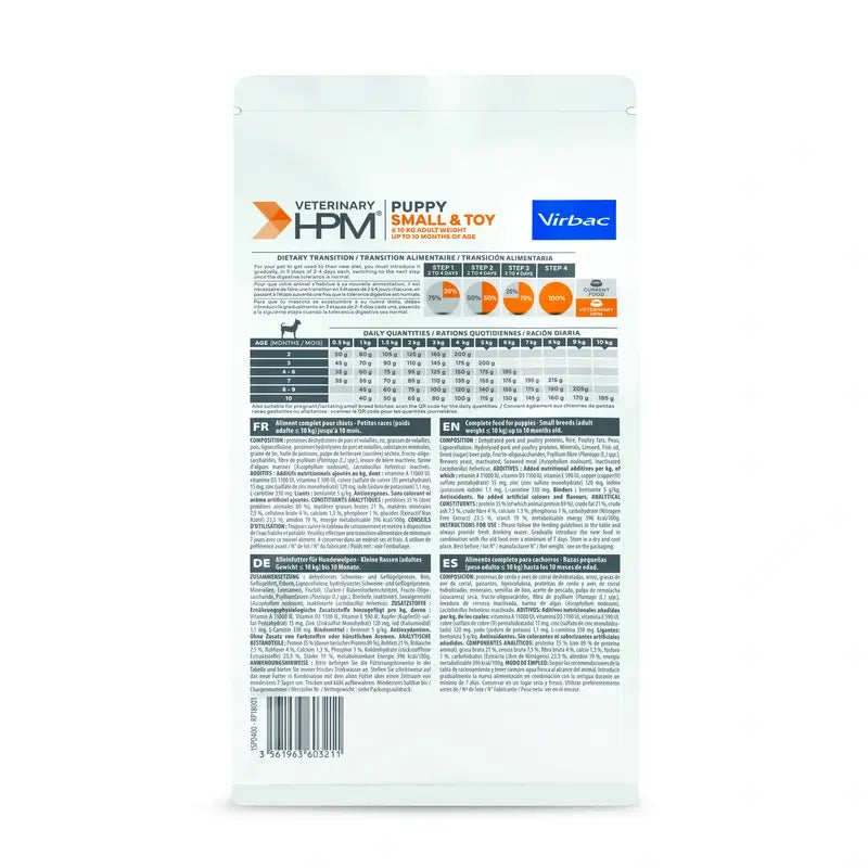 Virbac Veterinary HPM Puppy Small & Toy Dog, 400 g, τροφή για σκύλους