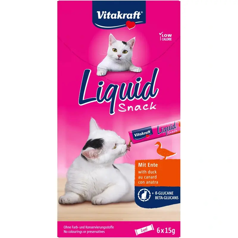 Vitakraft Cat Liquid Snack: Πάπια με β-γλυκάνη, 11x6 τεμάχια
