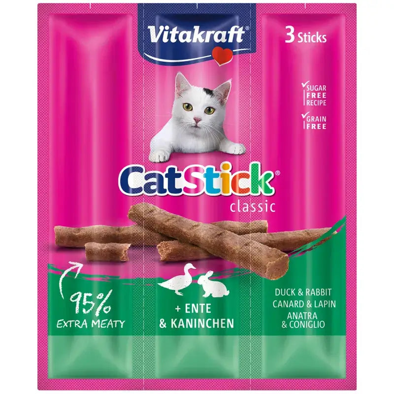 Vitakraft Cat Stick Mini – Πάπια και Κουνέλι, 20x3 τεμάχια
