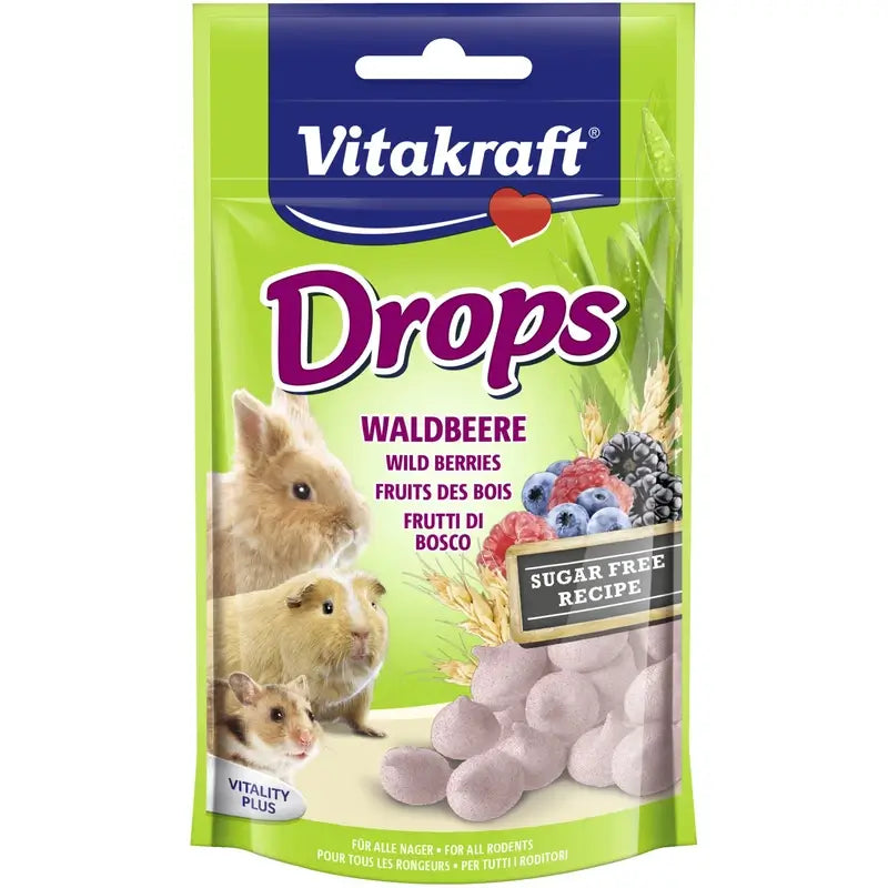 Vitakraft Drops για νάνους κουνέλια με γεύση φρούτων, 75 γραμμάρια