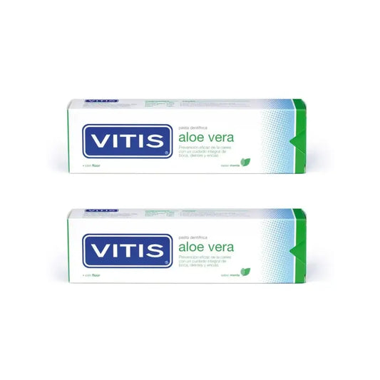Vitis Aloe Vera Οδοντόκρεμα Μέντα, 2X150 ml 