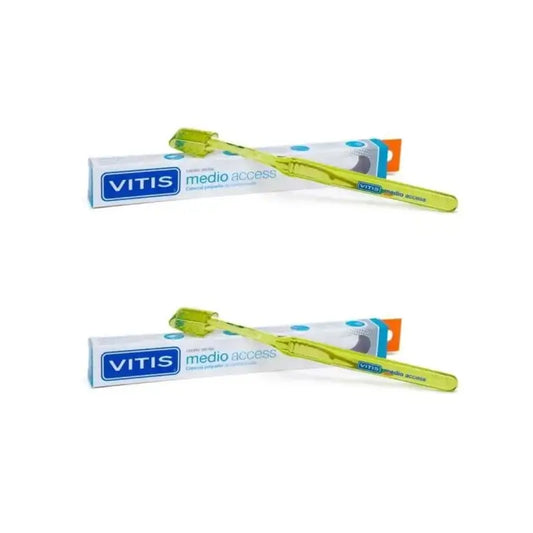 Vitis Οδοντόβουρτσα Access, μεσαίας σκληρότητας, μικρή κεφαλή, 2 τεμάχια 