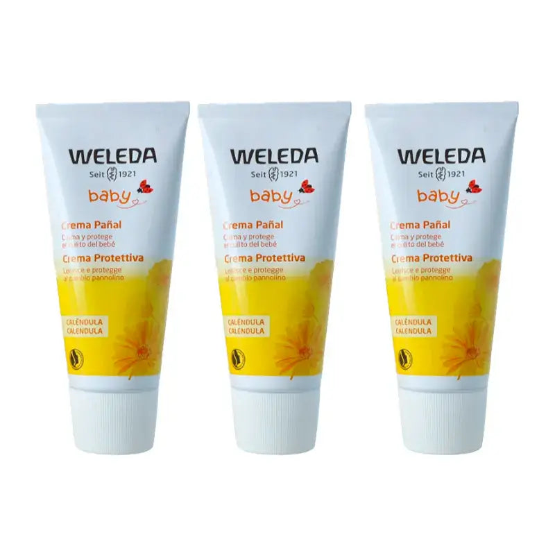 Weleda Baby Κρέμα για την περιοχή της πάνας με καλέντουλα, 3 x 75 ml