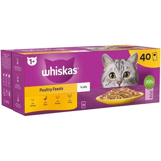 Whiskas Πακέτο Πουλερικών σε Ζελέ 40x85g 