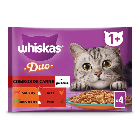 Whiskas Tasty Duo Meaty Combos, συσκευασία των 4, 13X4X85 γρ. 
