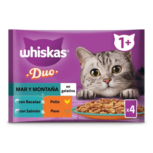 Whiskas Tasty Duo Surf & Turf Συσκευασία 4 × 13 × 4 × 85 γρ.  