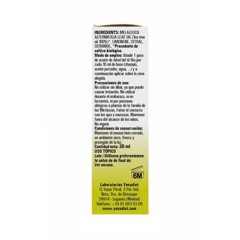 Ynsadiet Βιολογικό έλαιο τεϊόδεντρου, 30 ml