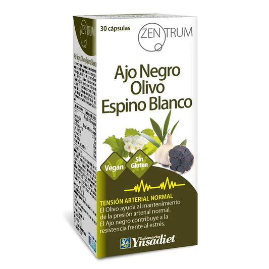 Ynsadiet Zentrum Μαύρο Σκόρδο, Λευκό Αγκάθι, Ελιά, 30 κάψουλες   