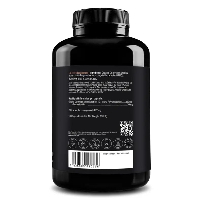 Zenement Cordyceps Sinensis βιολογικό, 180 φυτικές κάψουλες