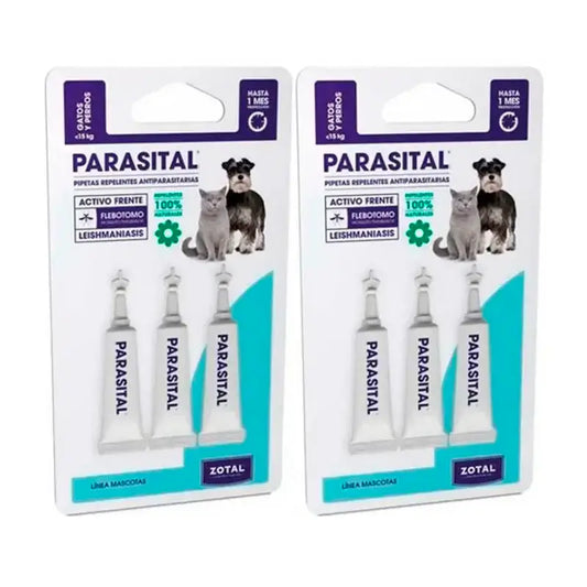 Zotal Parasital, Συσκευασία 2 x 3 πιπέτες, αντιπαρασιτικό για γάτες και μικρά σκυλιά έως 10 κιλά