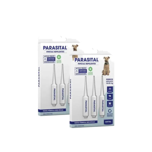 Zotal Parasital Pack 2 x 3 πιπέτες, αντιπαρασιτικό για μεσαίου μεγέθους σκύλους 10-25 κιλά